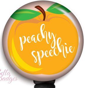 Peachy Speechie Speech Therapy Badge Reel